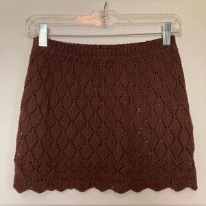 Brown Crochet Skirt